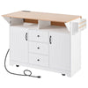 Stylish Rolling Kitchen Island with Drop Leaves and Storage
