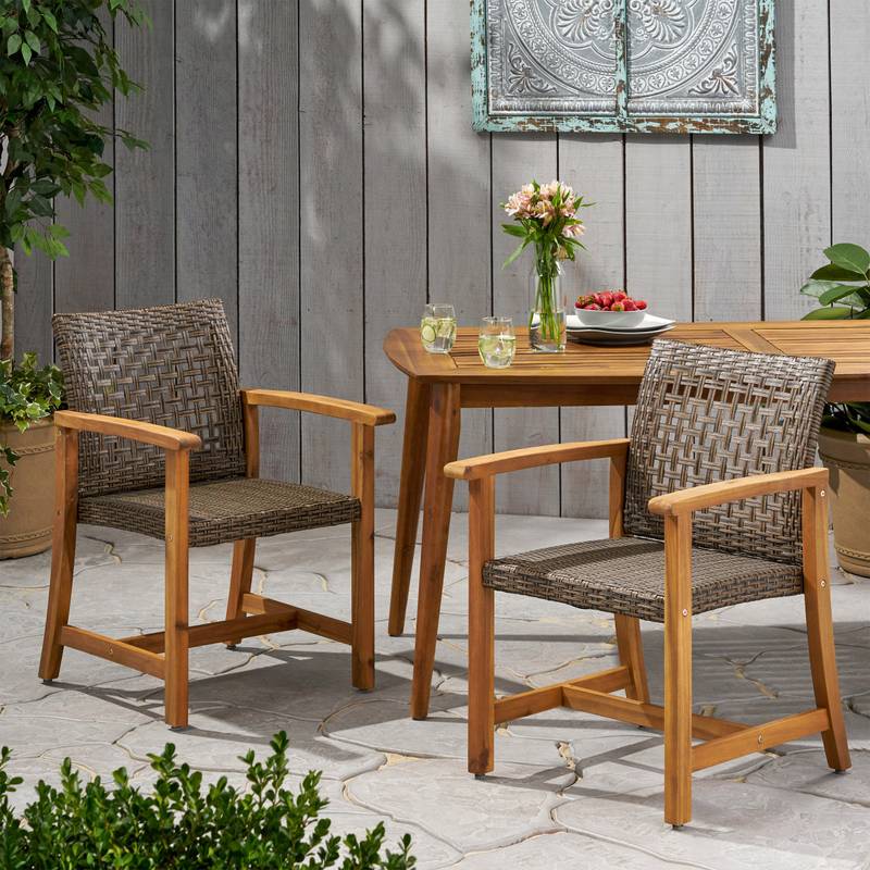 Hampton Wood & Wicker Dining Duo