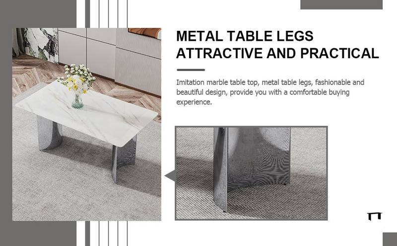 Sleek Marble-Design Dining Table