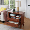 Chic Farmhouse Nightstand with USB Charging & Storage