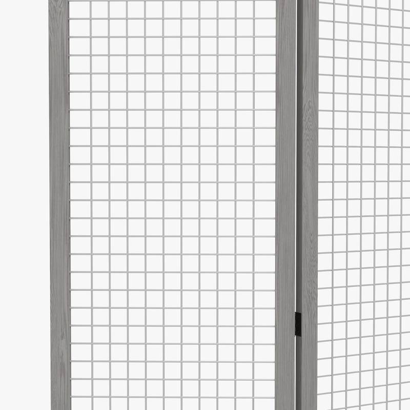 Chic Folding Room Divider - Portable Privacy Screen in Distressed Gray