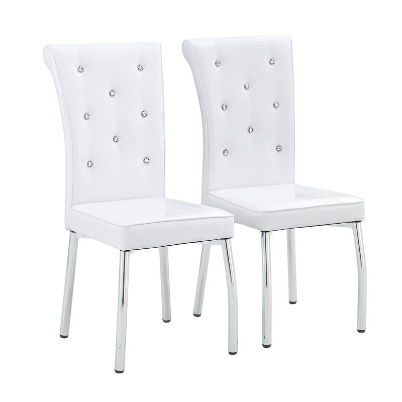 Chic Alligator Skin Dining Chairs with Crystal Accents