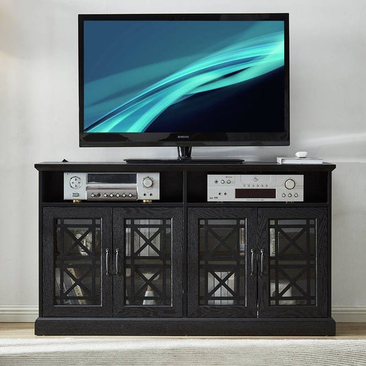 Stylish Black TV Console & Buffet Cabinet