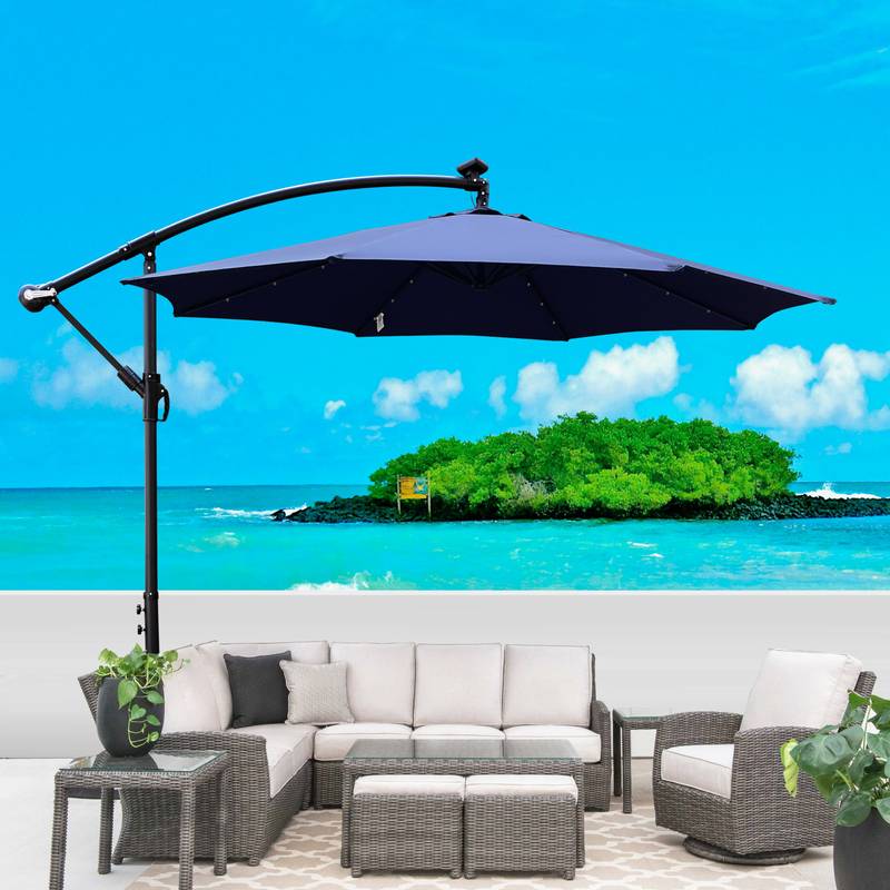 SunnyGlow Patio Umbrella: Solar-Powered Shade with LED Lights