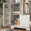 Chic White Glass Door Cabinet