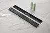 Sleek Linear Shower Drain with Easy-Clean Grate and Hair Strainer