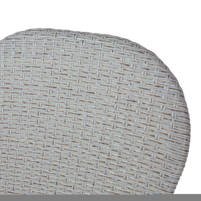 Cozy Bistro Duo: Gray Rattan & Bamboo Chairs