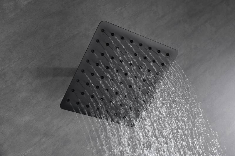 Luxury Rainfall Shower Head - Slim Steel Design with Self-Cleaning Nozzles