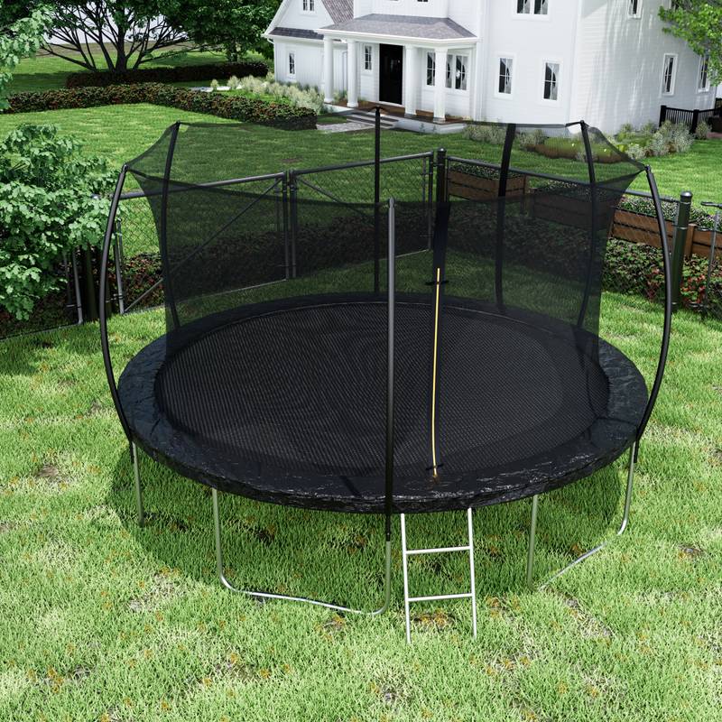 Bouncing Joy Trampoline with Safety Net and Ladder