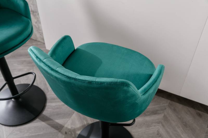Chic Green Adjustable Bar Stools - Perfect for Kitchen or Pub