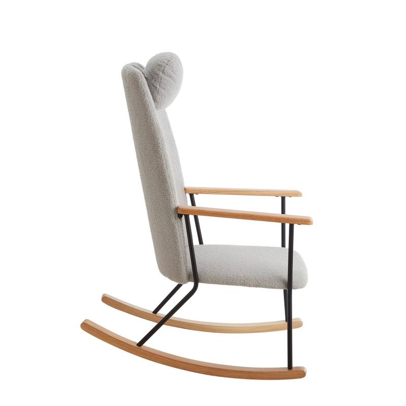 Cozy Rocking Chair with Adjustable Headrest