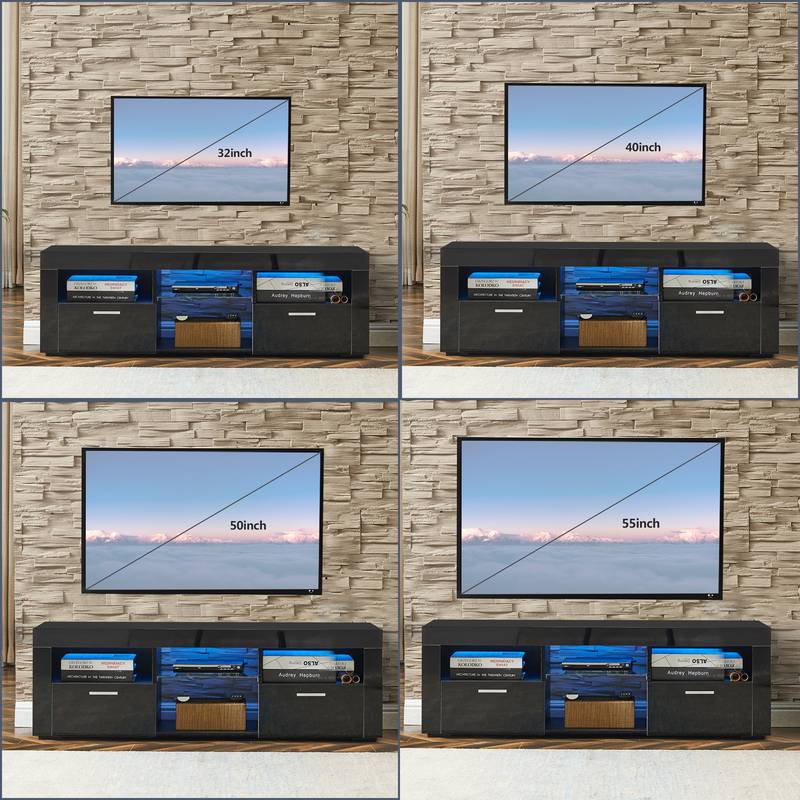 Sleek Black LED TV Stand for Any Room