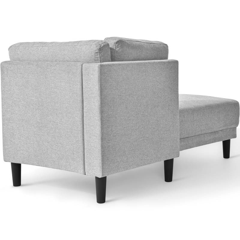 Chic Mid-Century Linen Corner Lounge Chair