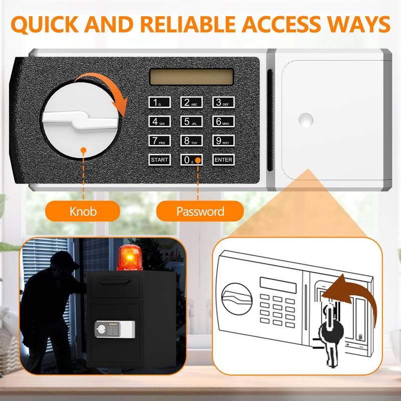 Secure Safe Deposit Box with Electronic Lock