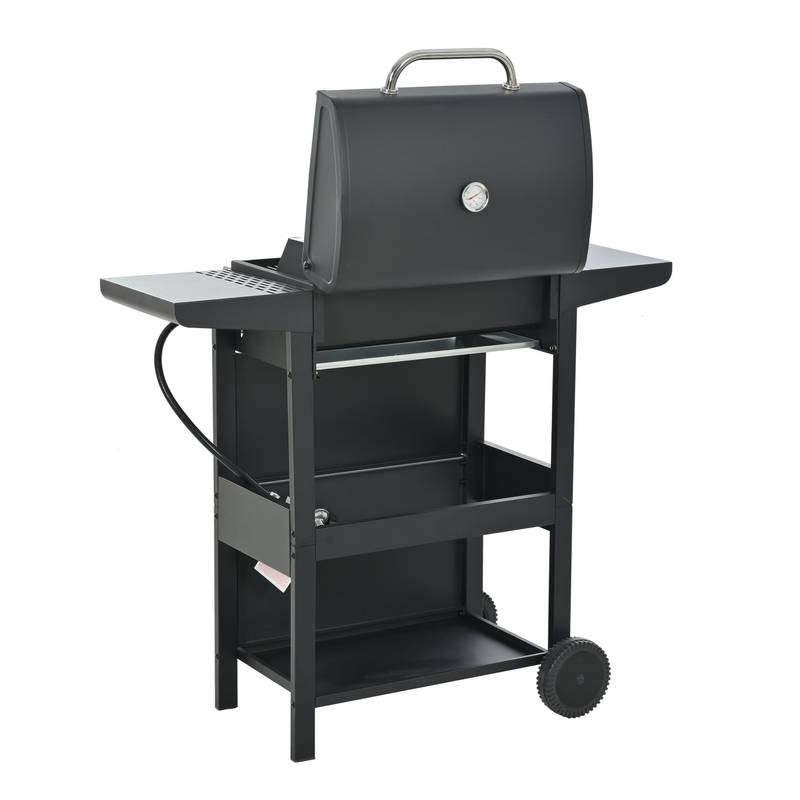 Stainless Steel 4-Burner Propane Grill with Shelves & Wheels