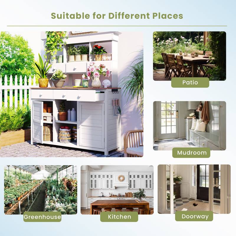 TOPMAX Garden Potting Station - Stylish Storage & Workspace