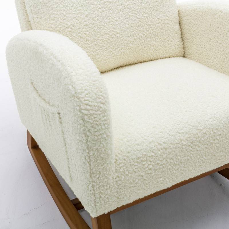 Comfy Rocking Chair with Wooden Legs