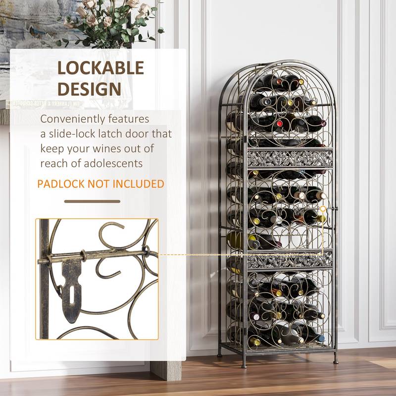 Rustic Wine Jail - Secure Antique Bronze Rack