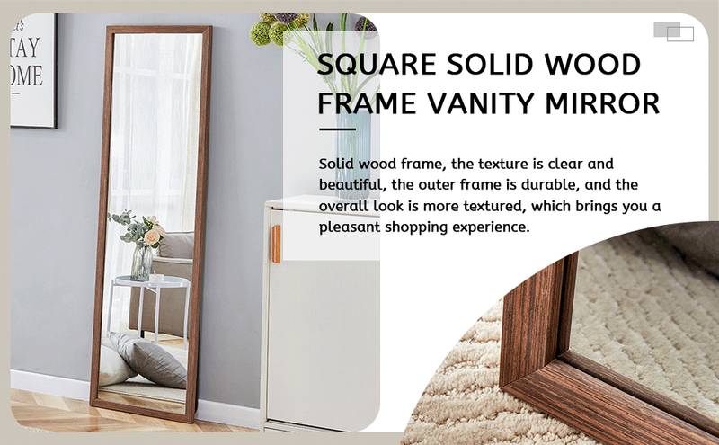 Elegant Wood Grain Full-Length Mirror