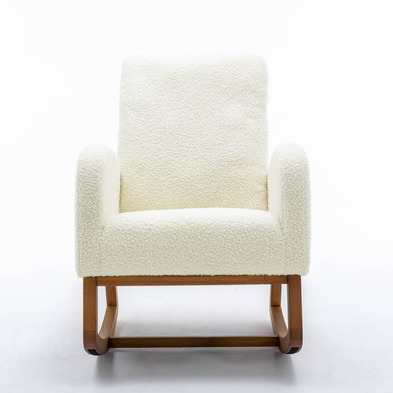 Comfy Rocking Chair with Wooden Legs
