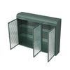 Chic Arched Glass Cabinet in Dark Green