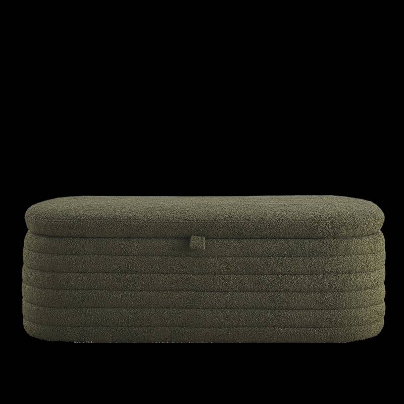 Cozy Green Teddy Storage Bench