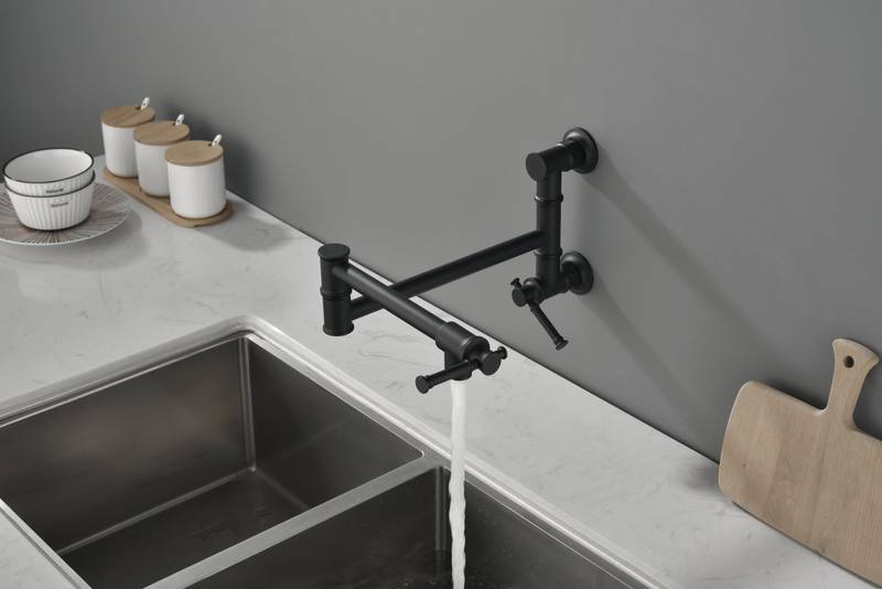 Brass Wall-Mounted Pot Filler Faucet