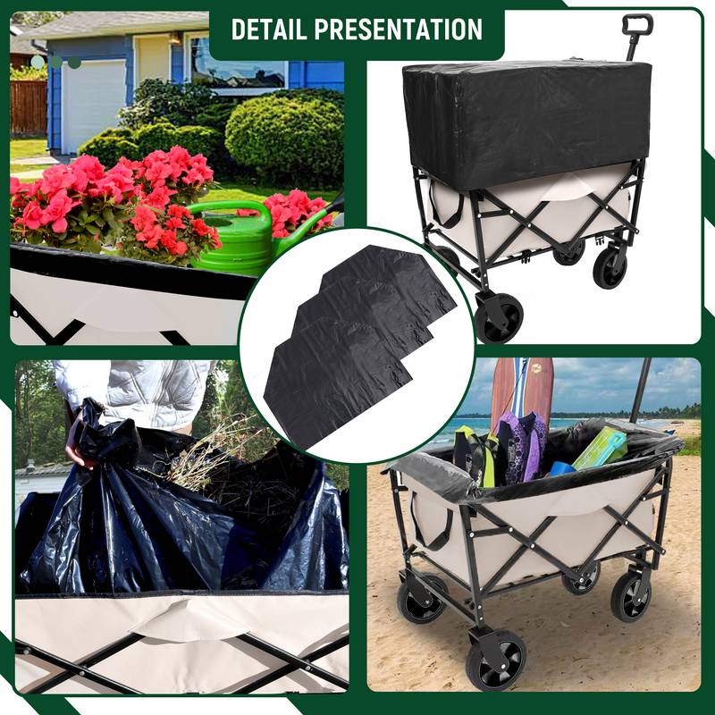 Versatile Collapsible Beach Wagon with Liner Bags