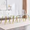 Chic Crystal Dining Chairs - Set of Four with Gold Legs