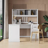 Chic White Desk with Hutch for Home Office