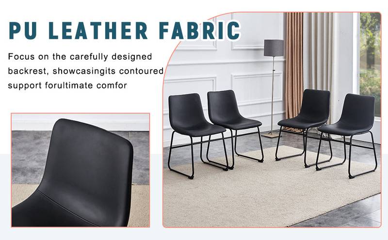 Sleek Black PU Leather Chair