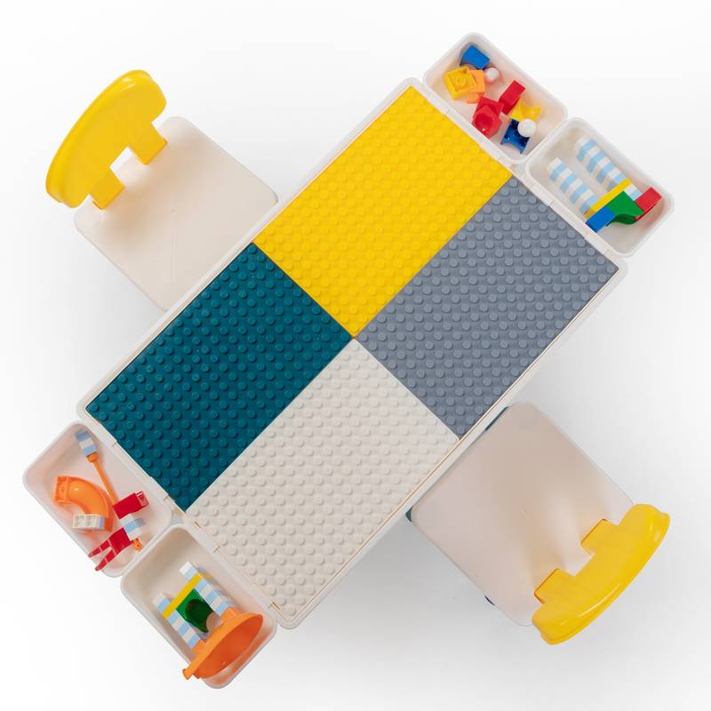 Versatile DIY Block Table - Gray & Yellow