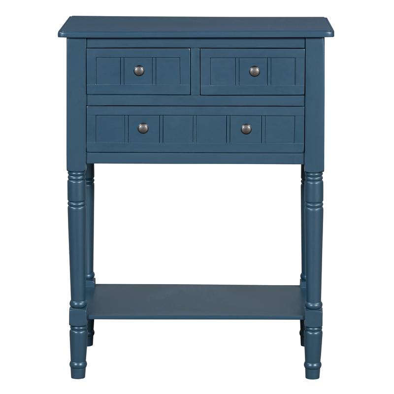 Navy Slim Storage Console Table