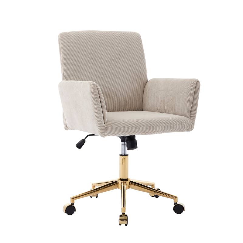 Creamy White Adjustable Corduroy Chair