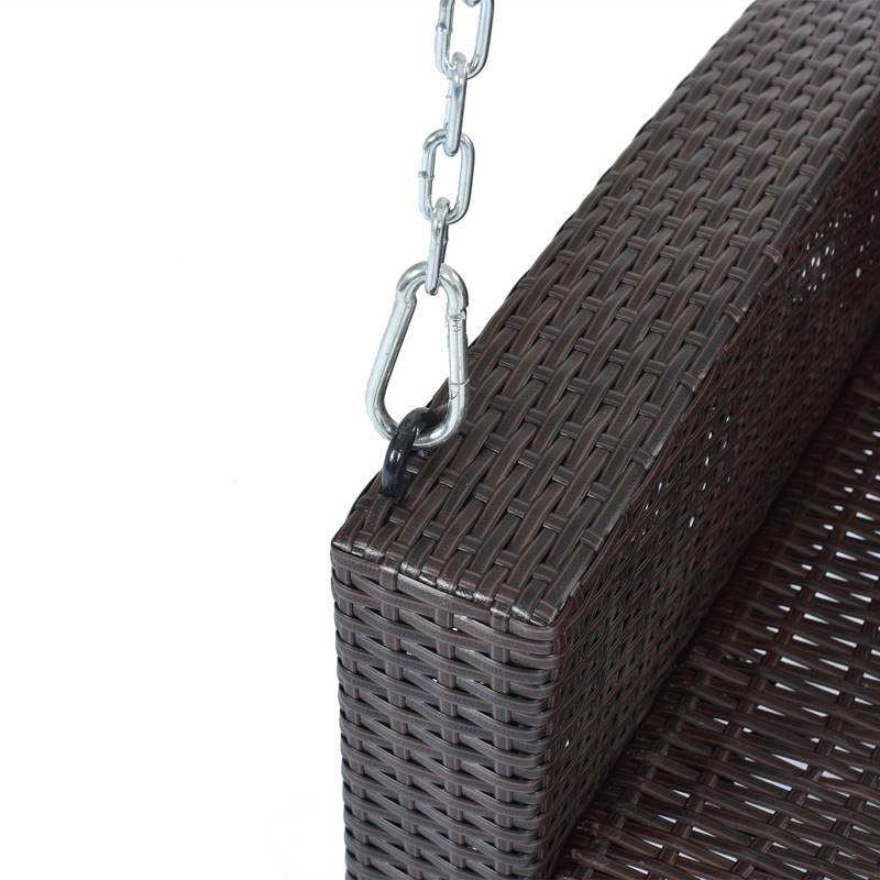 Cozy Duo Wicker Swing with Cushions