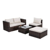 Chic Outdoor Wicker Lounge Set with Glass Table