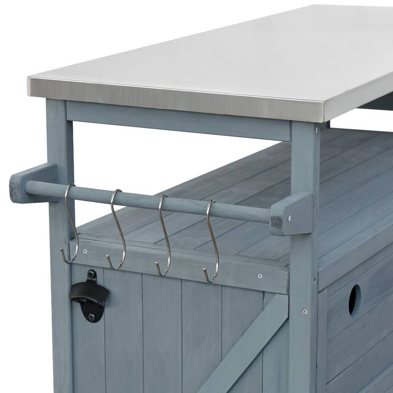 Farmhouse Rolling Grill Station & Bar Cart