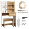 Radiant Vanity Set with Stool and LED Mirror