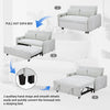 Light Blue Sleeper Sofa with USB Ports and Pillows