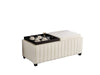 Chic Velvet Cube Ottoman with Tray Storage