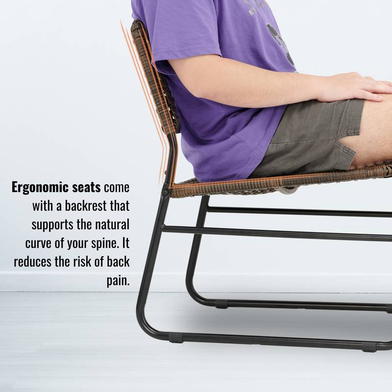 Chic Rattan Patio Set with Modern Round Table