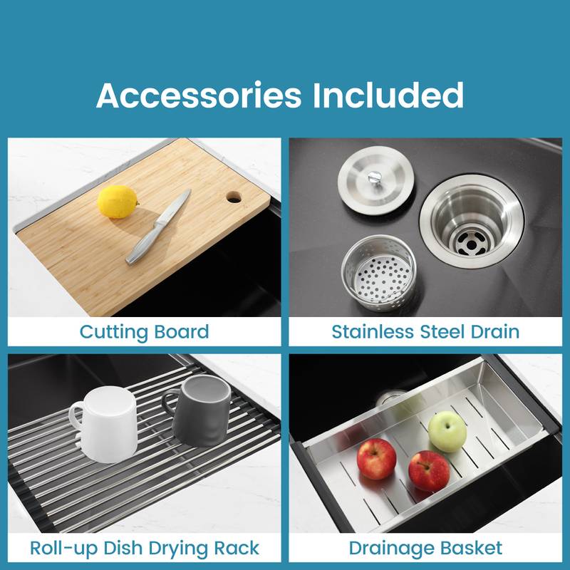 Chef's Dream Undermount Sink with Cutting Board & Colander
