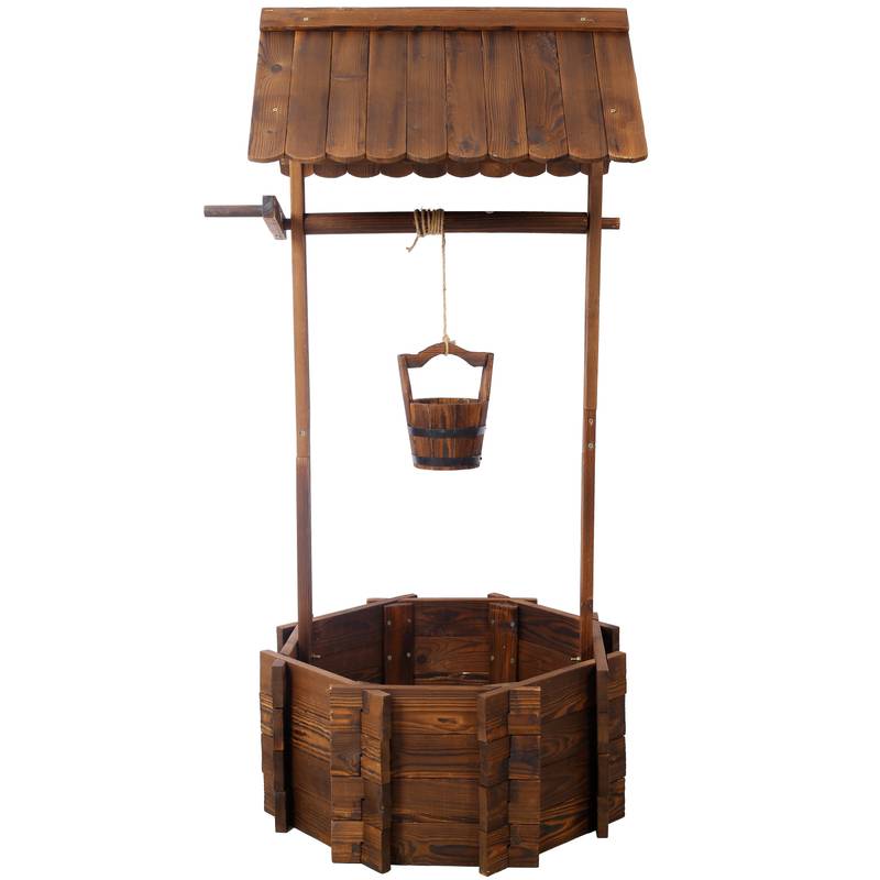 Charming Rustic Wishing Well Planter for Outdoor Spaces