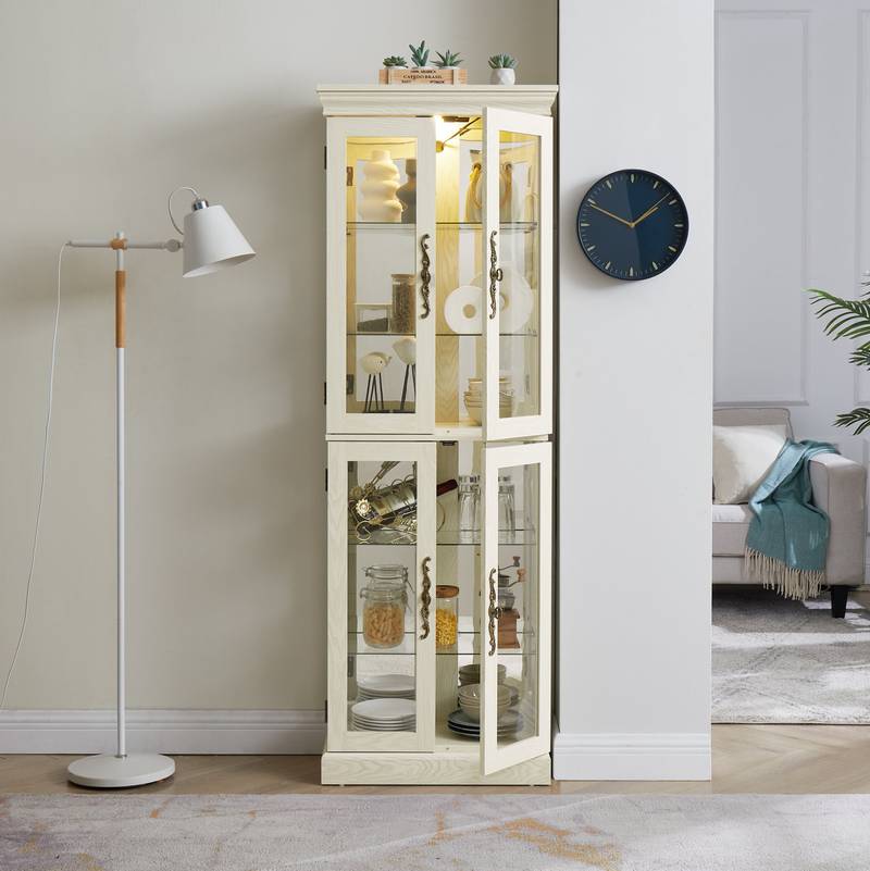 Elegant Glass Display Cabinet with Lights