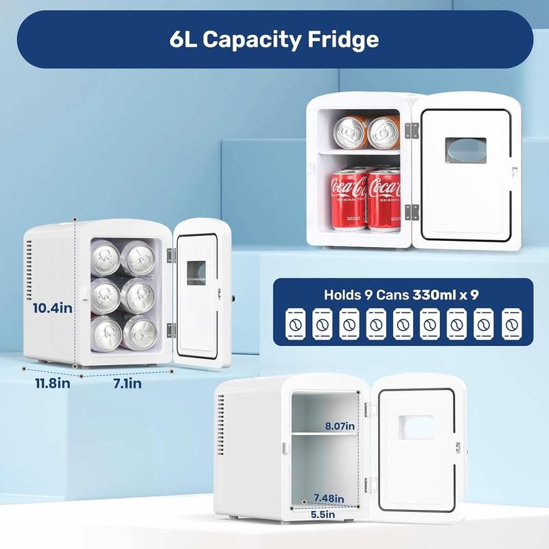 Chill & Heat Mini Fridge - Eco-Friendly Portable Cooler with Window
