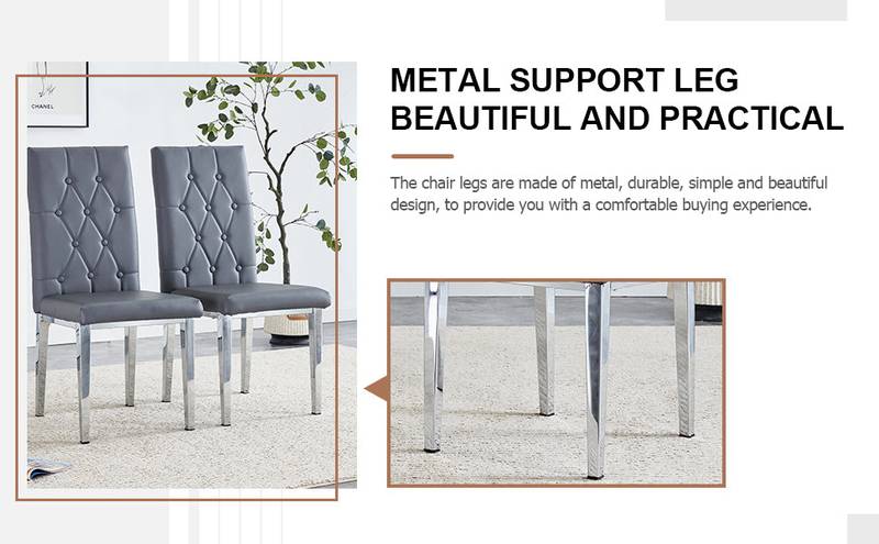 Stylish Gray Armless Dining Chairs Set