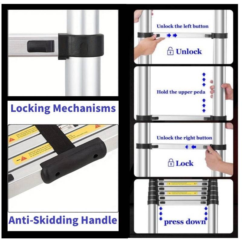 Ultimate Telescopic Ladder - Lightweight & Versatile for Outdoor Adventures!