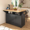 Versatile Kitchen Island Cart with Drop Leaves and Power Outlet