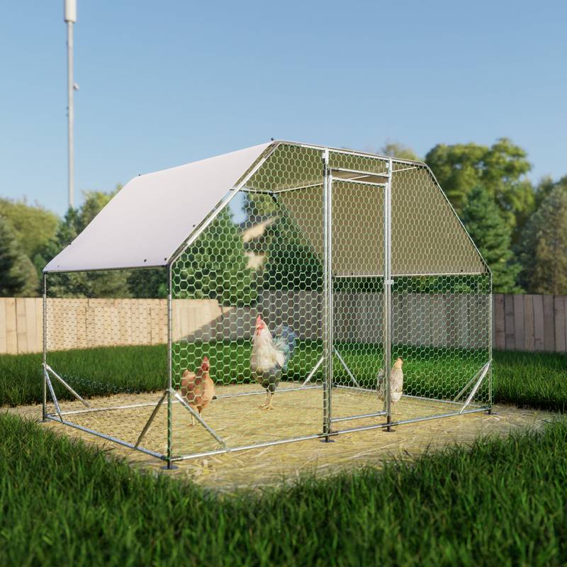 Walk-In Chicken Coop with Waterproof Cover