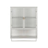 Stylish Glass Door Storage Cabinet with Towel Rack